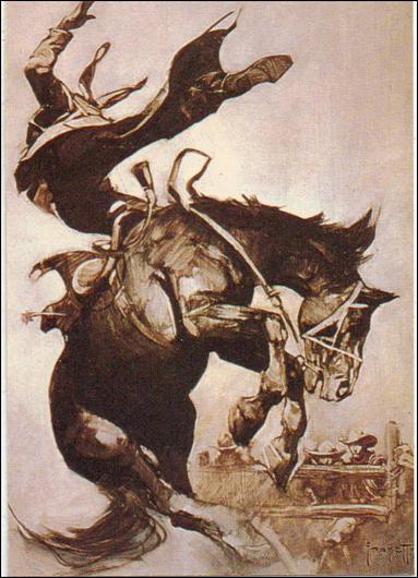 Frazetta (Base Set) card 52 Bucking Bronco