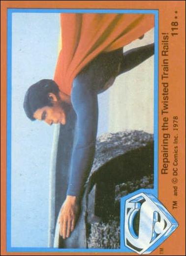 Superman (Movie) Series 2 (Base Set) card 118 Repairing the Twisted Train Rails!