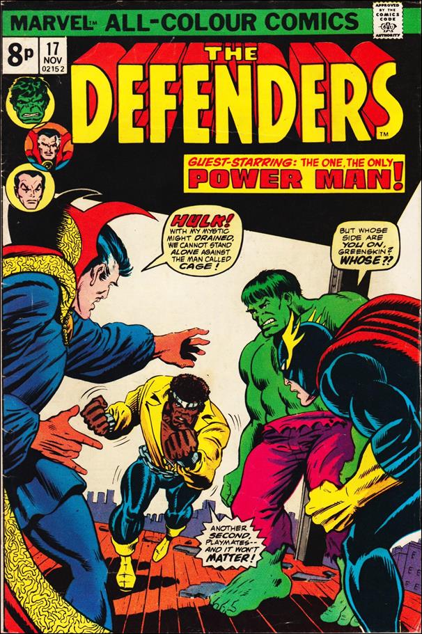 Defenders (1972) issue 17-B UK Price Cover