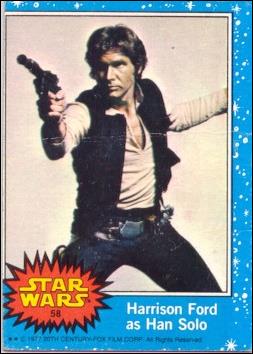 Star Wars: Series 1 (Base Set) card 58 Harrison Ford as Han Solo