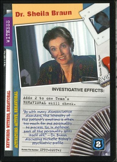 X-Files: The Truth Is Out There (Base Set) card XF97-0207v2 Dr. Sheila Braun