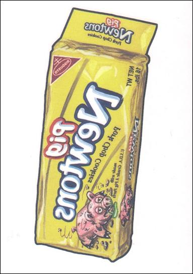 Wacky Packages All-New: Series 2 (Tattoo Subset) card 10 Pig Newtons