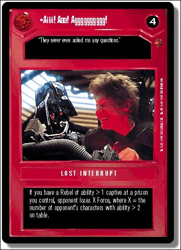 Star Wars: Cloud City Limited (Base Set) card 40 Aiiii! Aaa! Agggggggggg!