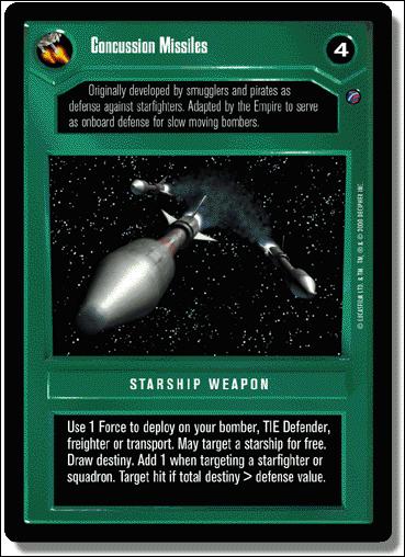 Star Wars: Death Star II Limited (Base Set) card 89 Concussion Missiles
