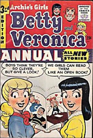 Archie's Girls, Betty and Veronica Annual issue 3-B 35 Cent Price Cover