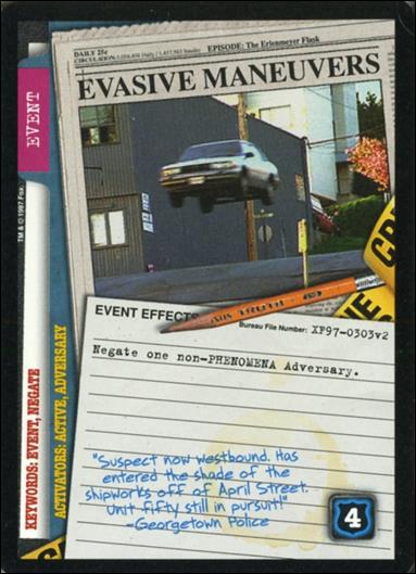 X-Files: The Truth Is Out There (Base Set) card XF97-0303v2 Evasive Maneuvers