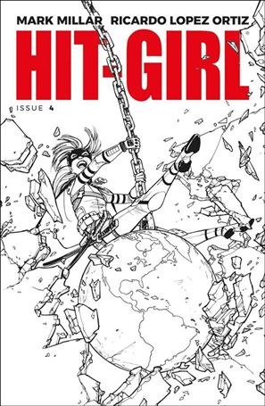 Hit-Girl (2018) issue 4-B Amy Reeder Black and White Cover