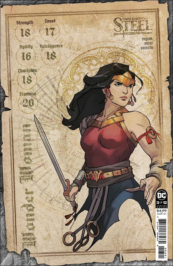 Dark Knights of Steel issue 3-C Yasmine Putri 1:25 Character Sheet Cardstock Cover