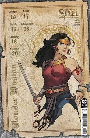 Dark Knights of Steel issue 3-C Yasmine Putri 1:25 Character Sheet Cardstock Cover