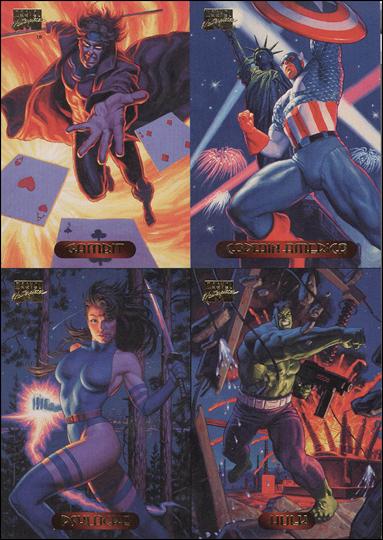 1994 Marvel Masterpieces (Promo) card nn4 4 Card Sheet 