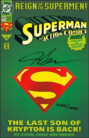 Action Comics (1938) issue 687-D DF Die-Cut Cover (signed by Jackson Guice) 1/10000