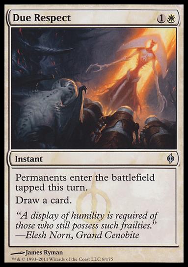 Magic the Gathering: New Phyrexia card 8 Due Respect