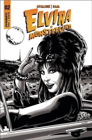 Elvira in Monsterland issue 2-E Kewber Baal 1:10 B&W Cover