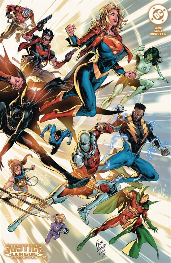 Justice League Unlimited (2025) issue 2-F Fico Ossio UV Wraparound Foil Cardstock Cover