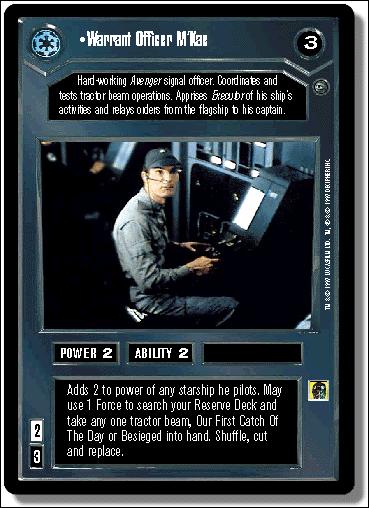 Star Wars: Dagobah Limited (Base Set) card 17 Warrant Officer M'Kae