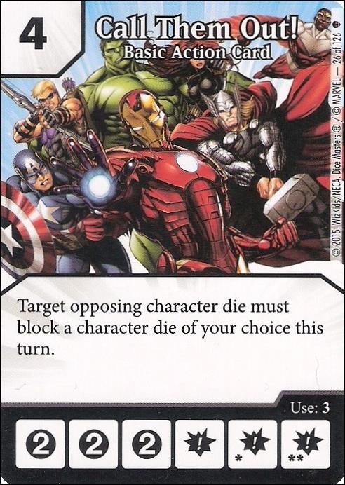 Marvel Dice Masters Age of Ultron  card 26 Call Them Out!: Basic Action Card