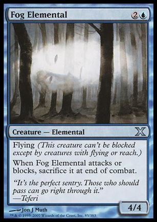 Magic the Gathering: 10th Edition (Base Set) card 85 Fog Elemental