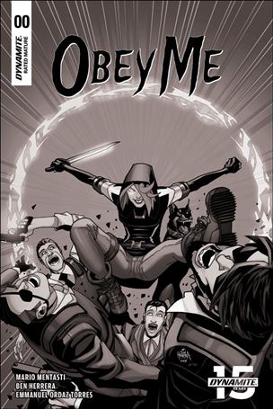 Obey Me issue 0-D Action 1:15 Black & White Cover