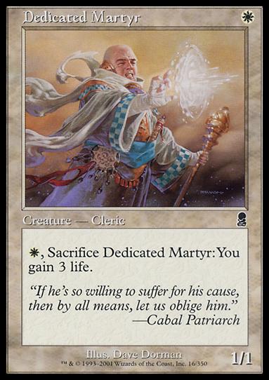 Magic the Gathering: Odyssey (Base Set) card 16 Dedicated Martyr