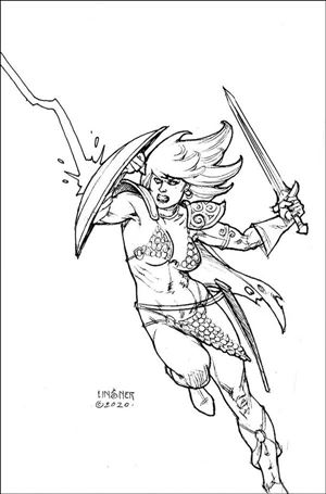 Red Sonja: The Superpowers issue 4-U Joseph Michael Linsner 1:45 B&W Virgin Cover