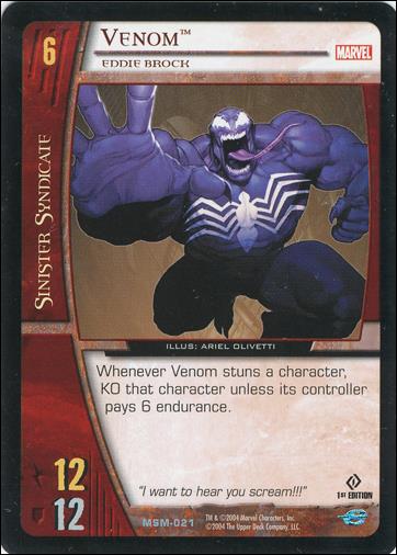 Web of Spider-Man VS System (Base Set) card 21 Venom