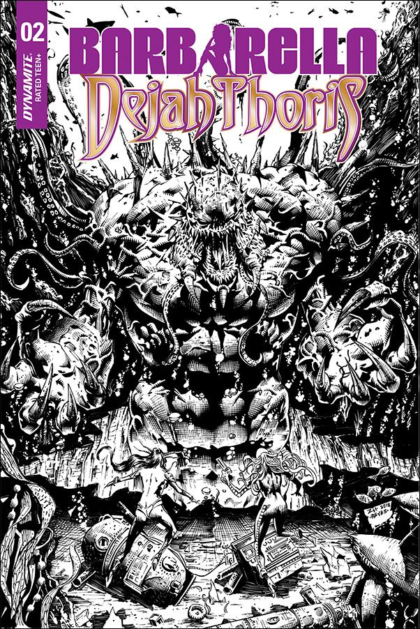 Barbarella / Dejah Thoris issue 2-I Zach Hsieh 1:40 Black & White Cover