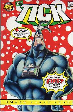 Tick (1988) issue 1-G Red w/ White Dots Background Cover (6th Printing)
