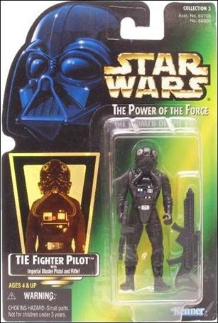 Star Wars: The Power of the Force 2 3 3/4" Basic Action Figures figure 15-E TIE Fighter Pilot (Green) (Collection 3) (Holo)