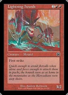 Magic the Gathering: Mercadian Masques (Base Set) card 201 Lightning Hounds