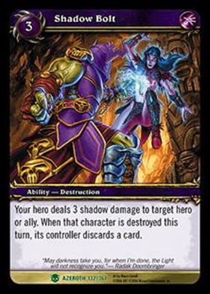 World of Warcraft: Heroes of Azeroth (Base Set) card 132 Shadow Bolt