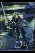 Star Wars Galaxy: Series 1 (Foil Subset) card 3 Luke Skywalker and R2-D2 - Etched Foil