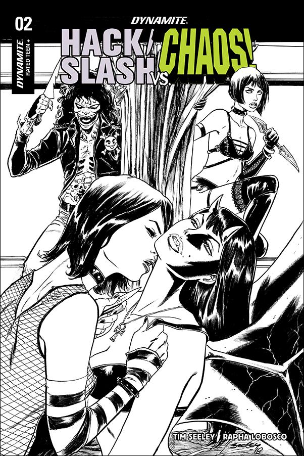 Hack/Slash vs Chaos issue 2-F Tim Seeley 1:25 Black & White Cover