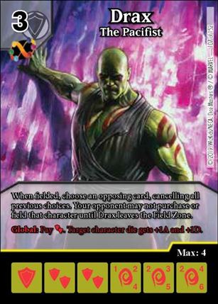 Marvel Dice Masters  Avengers Infinity Gauntlet card 107 Drax: The Pacifist