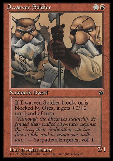 Magic the Gathering: Fallen Empires (Base Set) card 53 Dwarven Soldier