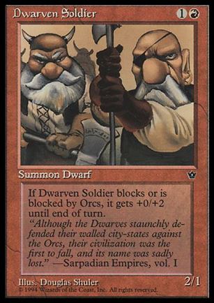 Magic the Gathering: Fallen Empires (Base Set) card 53 Dwarven Soldier