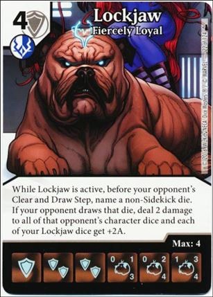 Marvel Dice Masters Deadpool card 22 Lockjaw: Fiercely Loyal 