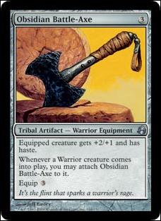 Magic the Gathering: Morningtide (Base Set) card 144 Obsidian Battle-Axe