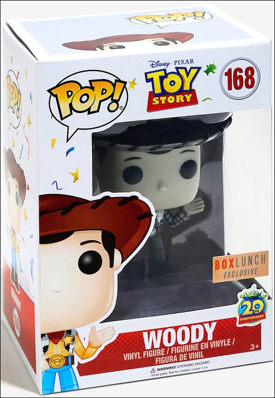 POP! Disney figure 168-B Woody (20th Anniversary) (B&W) BoxLunch