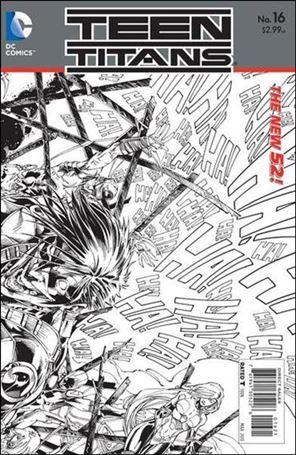 Teen Titans (2011) issue 16-B 1:25 Wraparound Black & White Cover