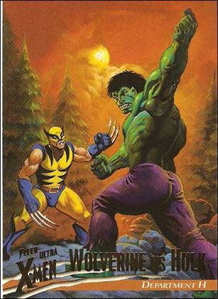 1996 Fleer Ultra X-Men: Wolverine (Base Set) card 14 Wolverine vs Hulk