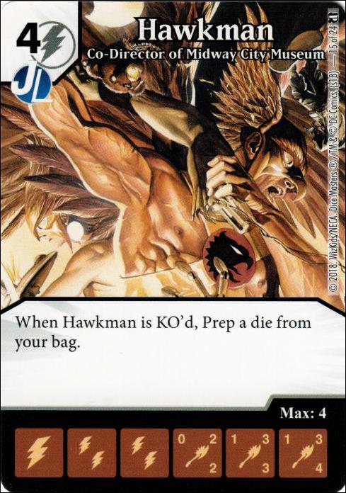 DC Comics Dice Masters Doom Patrol card 15 Hawkman: Co-Director of Midway City Museum