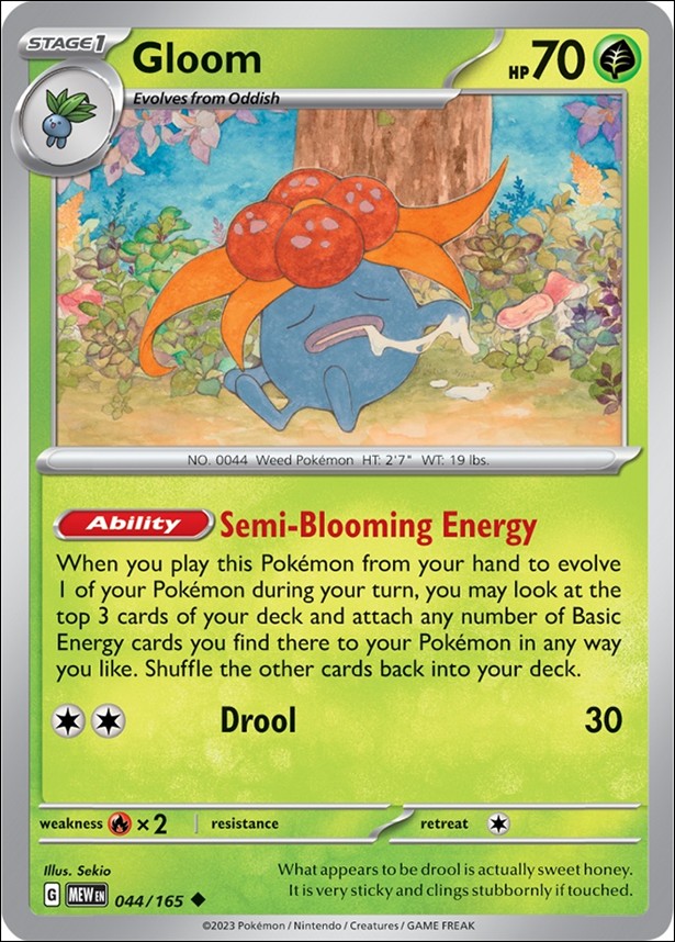 Pokemon: Scarlet & Violet - 151 (Base Set) card 044/165 Gloom