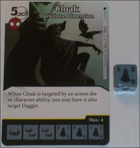 Marvel Dice Masters Amazing Spider-Man card 112 Cloak: Darkforce Dimension