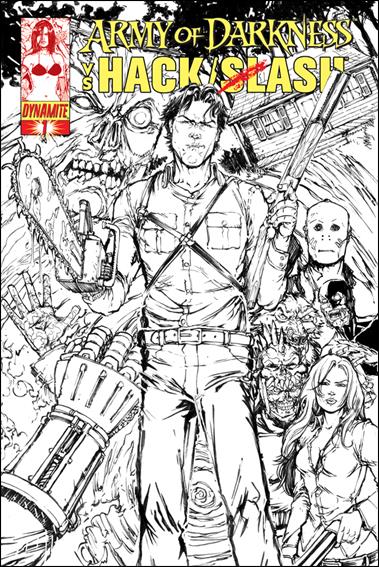 Army of Darkness vs. Hack/Slash issue 1-H DF Daniel Leister High End "Ash" B&W Cover 1/25