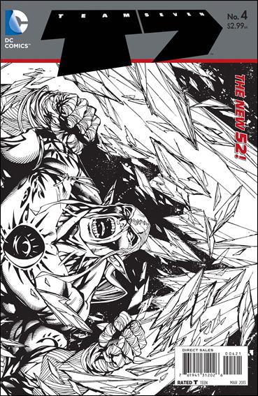 Team 7 (2012) issue 4-B 1:25 Black and White Wraparound Cover