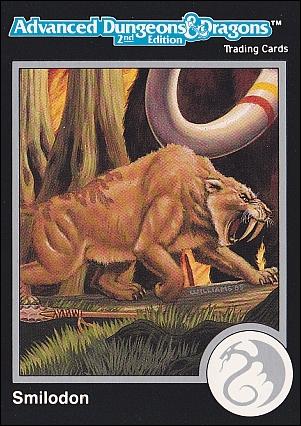 TSR 1991 Trading Cards Premier Edition Factory Set (Base Set) card 58 AD&D - Smilodon