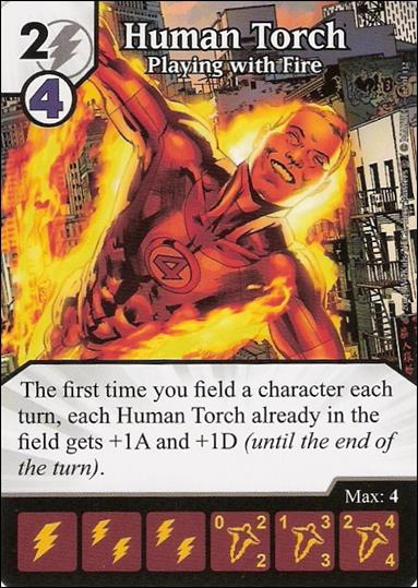 Marvel Dice Masters Avengers vs. X-Men  card 12 Human Torch: Playing with Fire