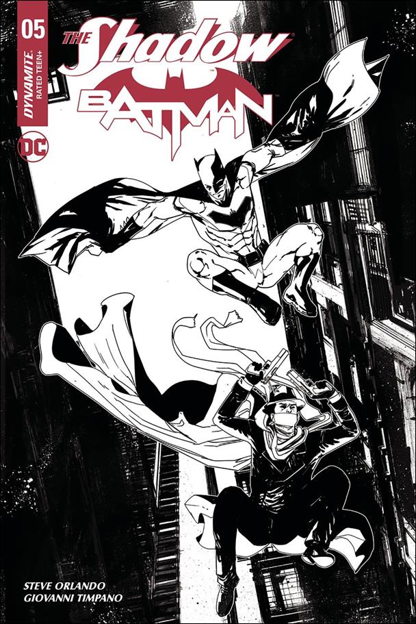 Shadow / Batman issue 5-H Robert Carey 1:30 Black and White Cover