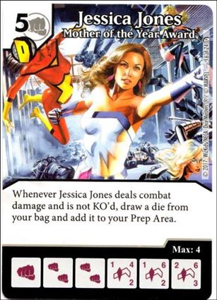 Marvel Dice Masters Defenders card 16 Jessica Jones: Mother of the Year Award