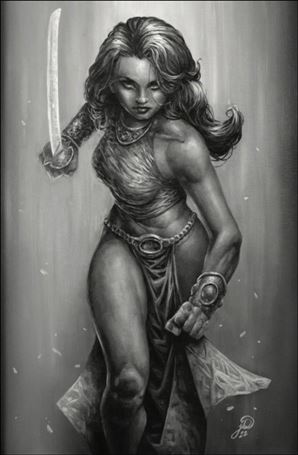 John Carter of Mars (2022) issue 1-X Johnny Desjardins ComicTom101 Black & White Cover